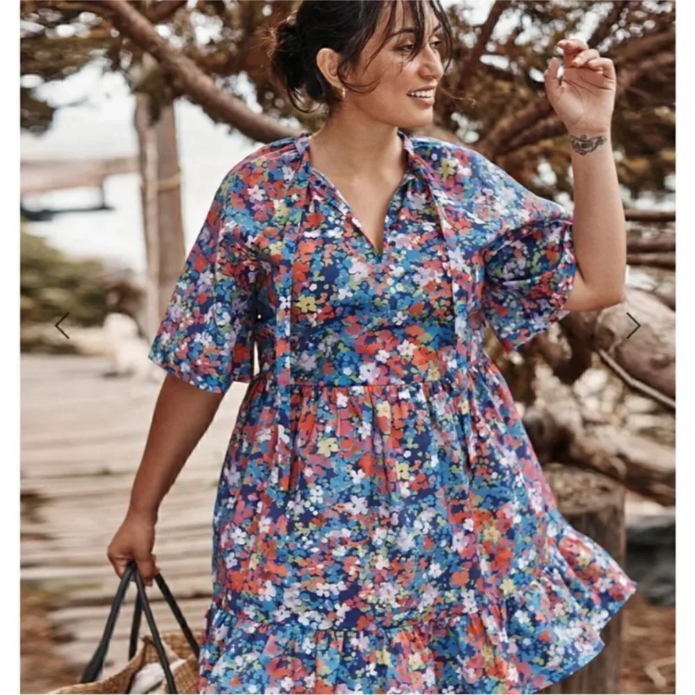 Summersalt The Tie Neck Dress Painted Meadows sz XL